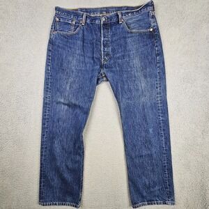 Levi's 501 Original Straight Fit Button Fly Jeans Blue 38x30